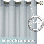LAMIT Faux Linen Curtains for Bedroom, Light Filtering Panels, Grommet Privacy - Image 5
