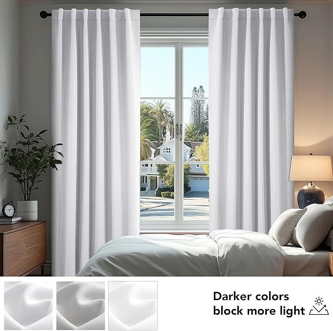 Deconovo Blackout Curtains, Thermal Insulated, W42 x L95 2 Panels, Back Tab - Image 4