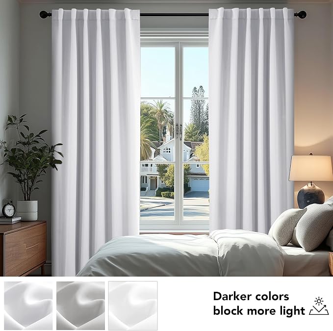 Deconovo Blackout Curtains, Thermal Insulated, W70 x L84 2 Panels, Back Tab - Image 4