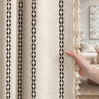 Beige Boho Blackout Curtains 2 Panels 84 Inch by Unknown