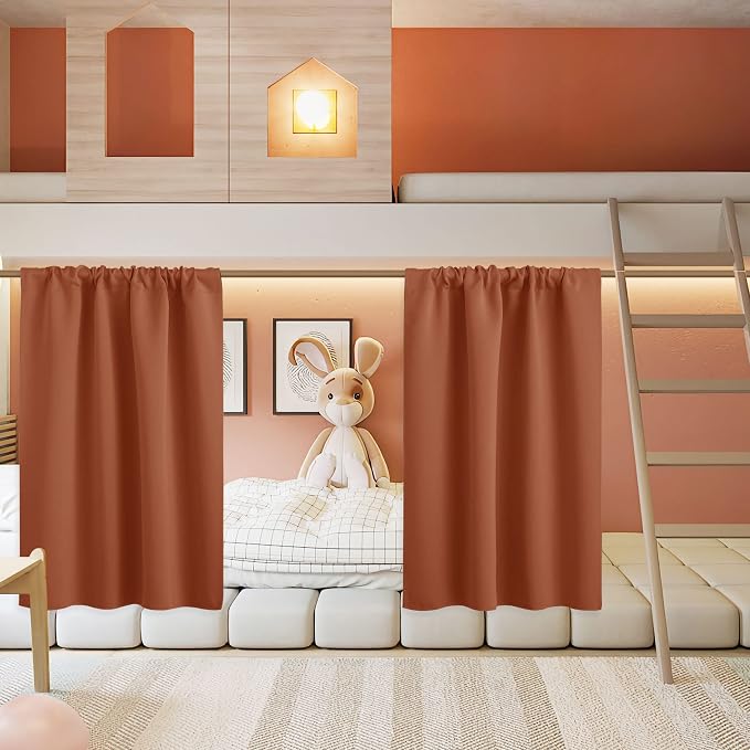 RYB HOME Half Curtain Tiers 36 inch Length, Rod Pocket Summer Heat Blocking by RYBHOME