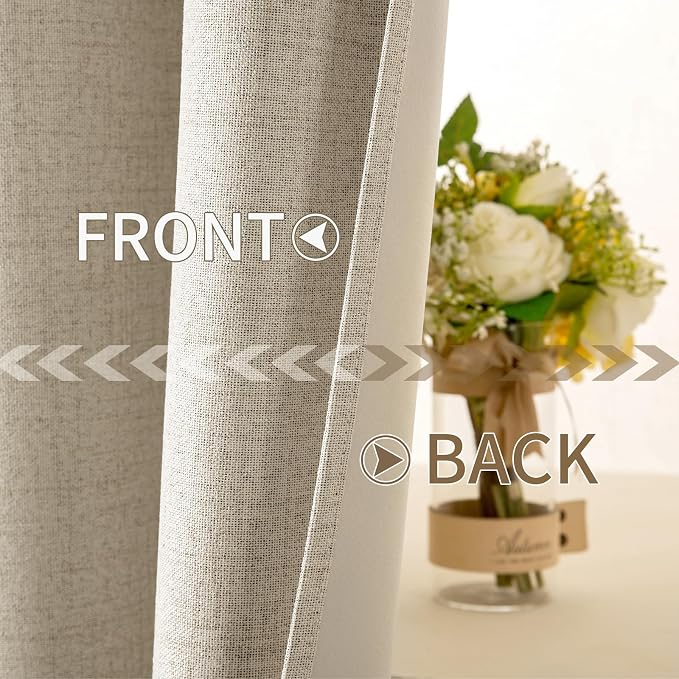 MIULEE Linen Curtains 100% Blackout - Image 6