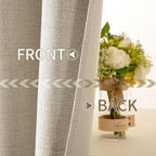 MIULEE Linen Curtains for Bedroom 100% Blackout Thermal Insulated Stone Grommet - Image 6