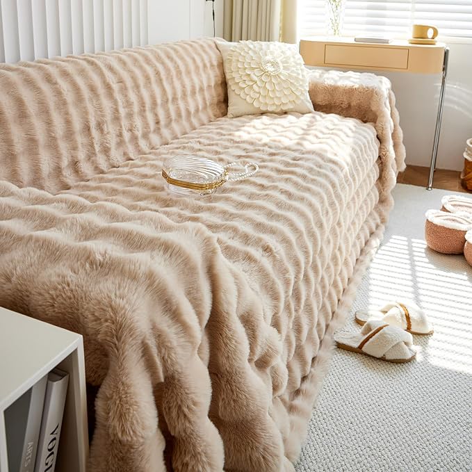 HANDONTIME Plush Sofa Slipcovers Washable Couch Cover by HANDONTIME