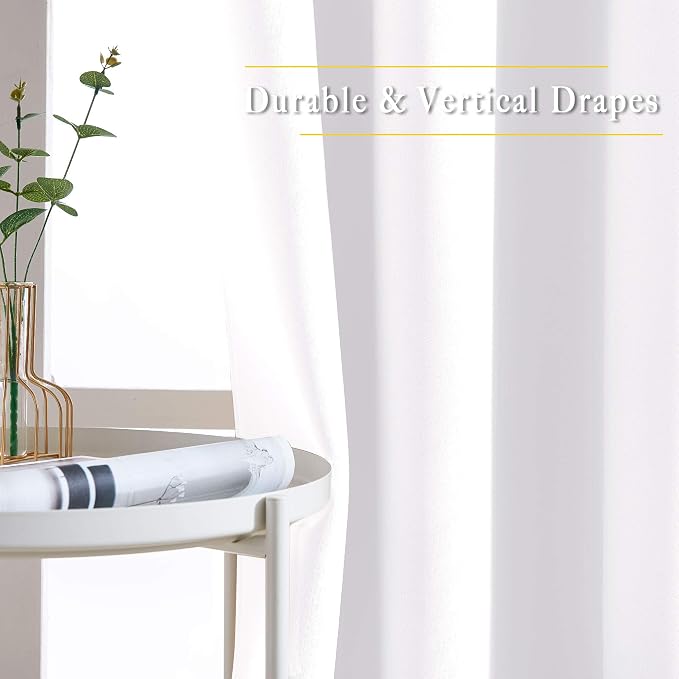 NICETOWN Long White Curtains for Patio - Image 4