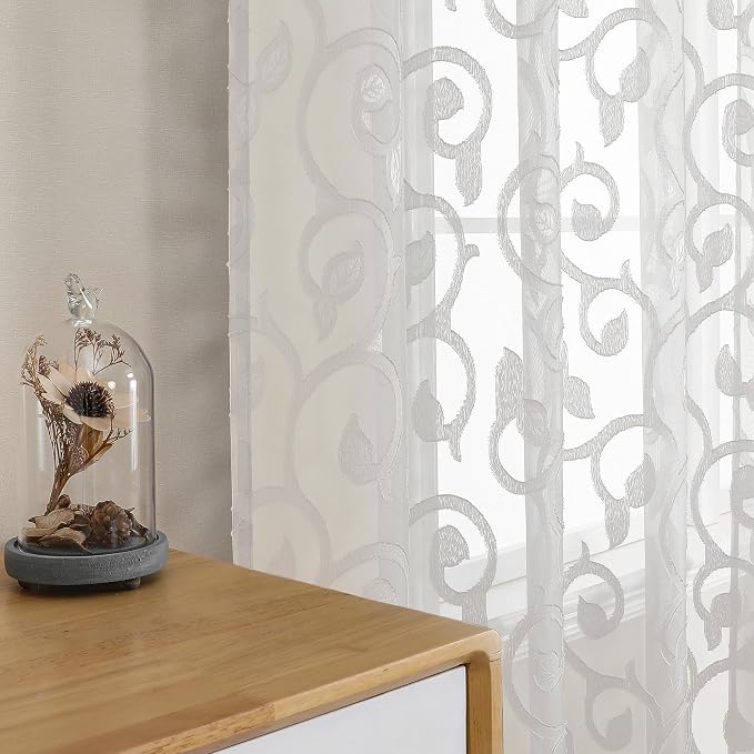 OWENIE Furman Ivory Sheer Curtains 90 inches Long - Image 6