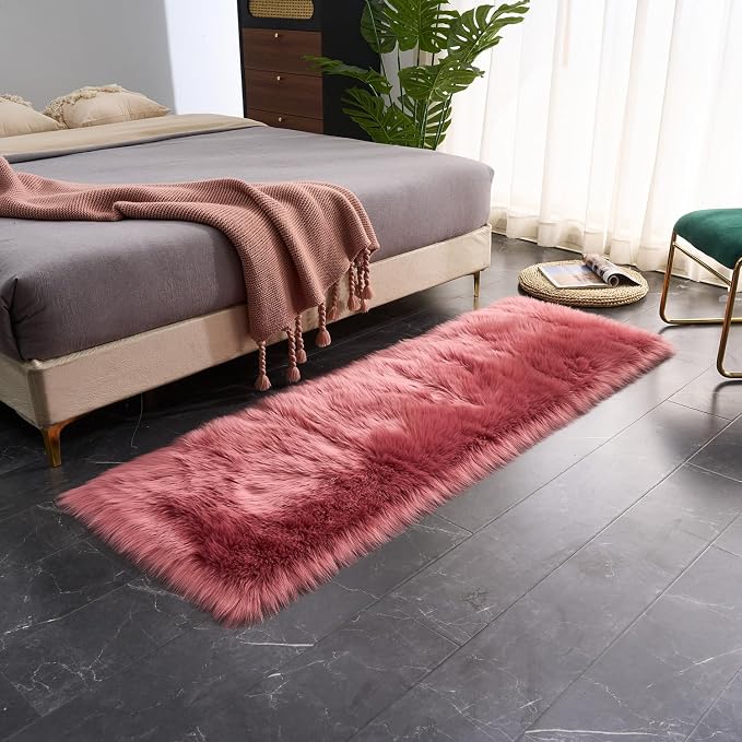 EasyJoy Ultra Soft Fluffy Rugs Faux Fur Rug Chair Cover Seat Pad Fuzzy Area Rug - Image 4