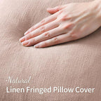 MIULEE Valentines Decorative Throw Pillow Covers Neutral Linen Fringe Throw - Image 2