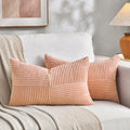 Fancy Homi 2 Packs Peach Lumbar Decorative Throw Pillow Covers 12x20 Inch by Fancy+Homi