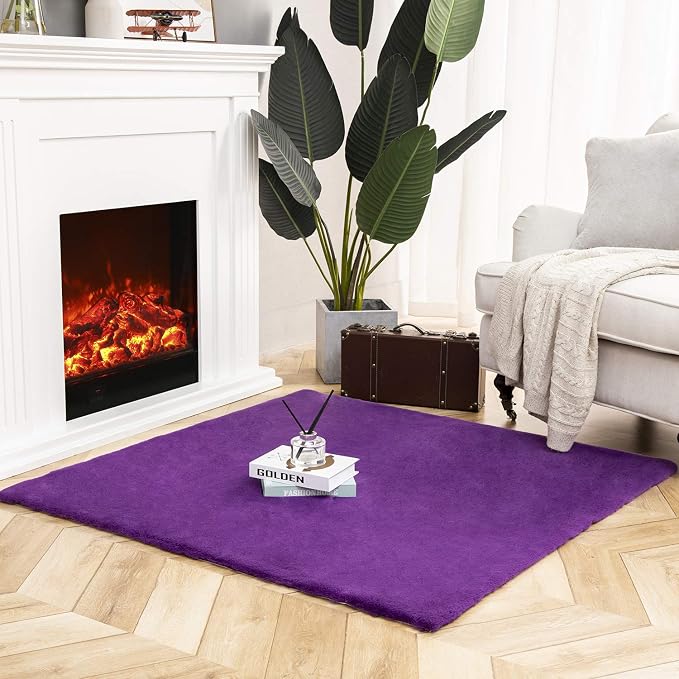 Ashler HOME DECO Ultra Soft Faux Rabbit Fur Chair Couch Cover Area Rug - Image 2