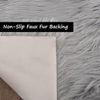 Goolela Grey Sheepskin Area Rug 5x7 Fluffy Fuzzy Furry Carpet - Image 5