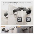 Zeerobee Curtain Rods for Windows 32 to 48, 1 Inch Industrial Wrap Around Grey - Image 3