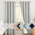 NICETOWN Grey Full Shade Room Warming Linen Curtain Panels 84 inches Long by NICETOWN