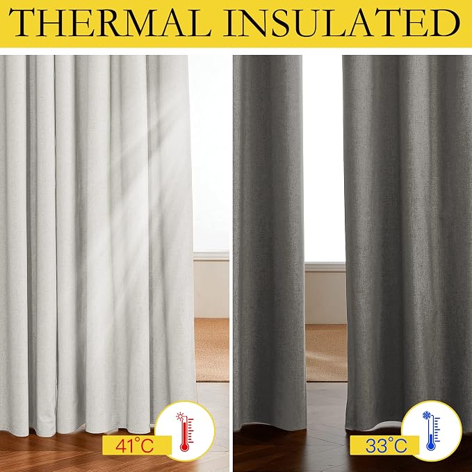 NICETOWN Linen Blackout Curtains - Image 4