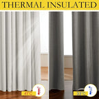 NICETOWN Extra Long Linen 100% Blackout Curtains 108 inches Length 2 Panels Set - Image 3