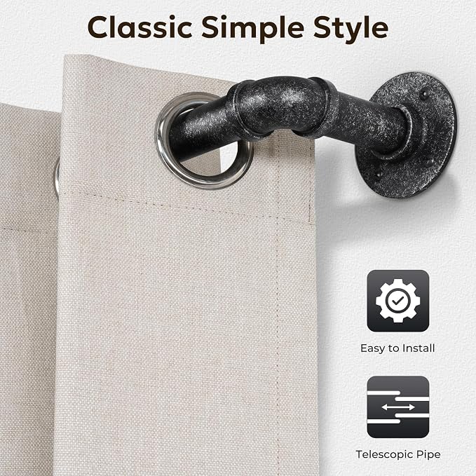 Zeerobee Curtain Rods for Windows 48 to 84, 1 Inch Industrial Wrap Around - Image 9