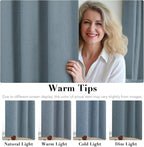 H.VERSAILTEX Linen Blackout Curtains 108 Inches Long 100% Blackout Thermal - Image 5