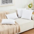 LANE LINEN Synthetic Down Filled Velvet Throw Pillow Inserts Pack of 2 White - Image 3