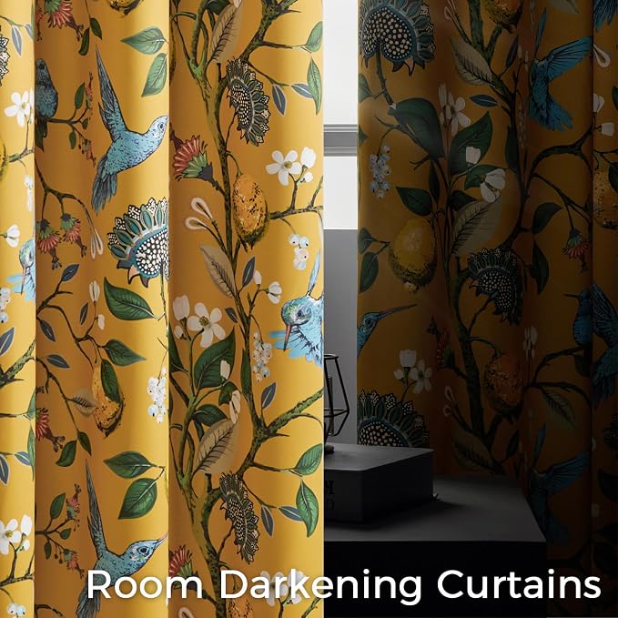 Topfinel 60 Inches Long Custom Mustard Yellow Luxury Curtains - Image 4