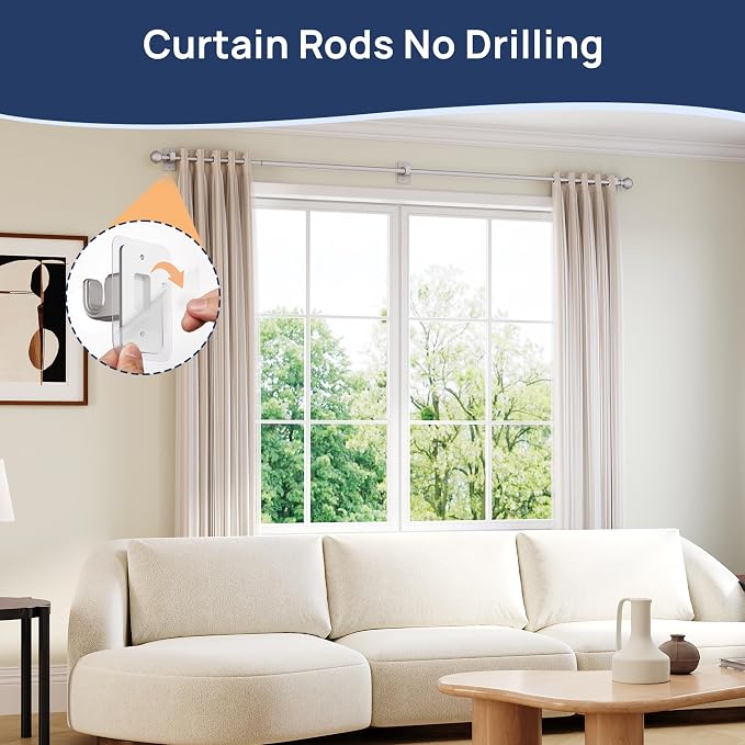ENJOYBASICS No Drill Curtain Rods - Image 3