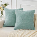 MIULEE Pack of 2 Couch Throw Pillow Covers 16x16 Inch Soft Aqua Green Chenille by MIULEE