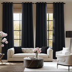 NICETOWN Room Darkening Draperies Curtains Panels, 2 Panels Black W52 x L63 - Image 8
