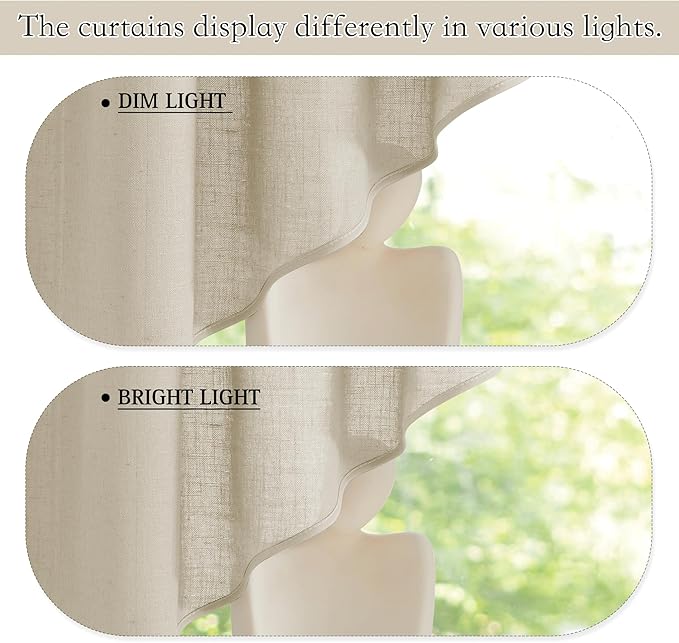 RYB HOME Curtain Tier and Swag Set, Privacy Sheer Curtains Window Treatment - Image 6