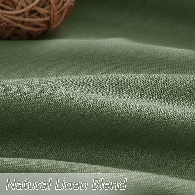 Guken Olive Green 100% Blackout Curtains 72 Inch Length 2 Panels Set - Image 3