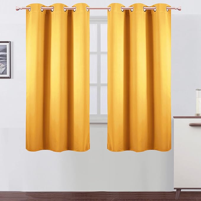 LEMOMO Yellow Thermal Blackout Curtains/42 x 63 Inch/Set of 2 Panels Room by Lemomo
