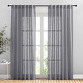 NICETOWN Sheer Curtains 84 inches Long Linen Look by NICETOWN