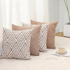 HPUK Decorative Throw Pillow Covers Set of 4 Geometric Design Linen Cushion - Image 7