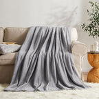 KMUSET Fleece Blanket Throw Size Grey Lightweight Super Soft Cozy Luxury Bed - Image 2