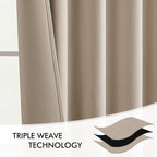 MIULEE Taupe Back Tab Blackout Curtains 84 Inch Length 2 Panels Set - Image 7