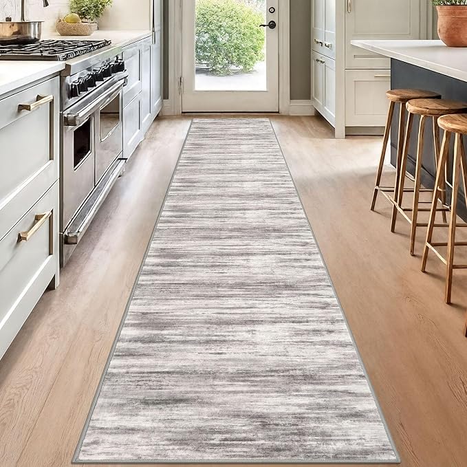 KOZYFLY Modern Abstract Hallway Runner, 2x12 Washable Rug Runner Non-Slip Soft - Image 3