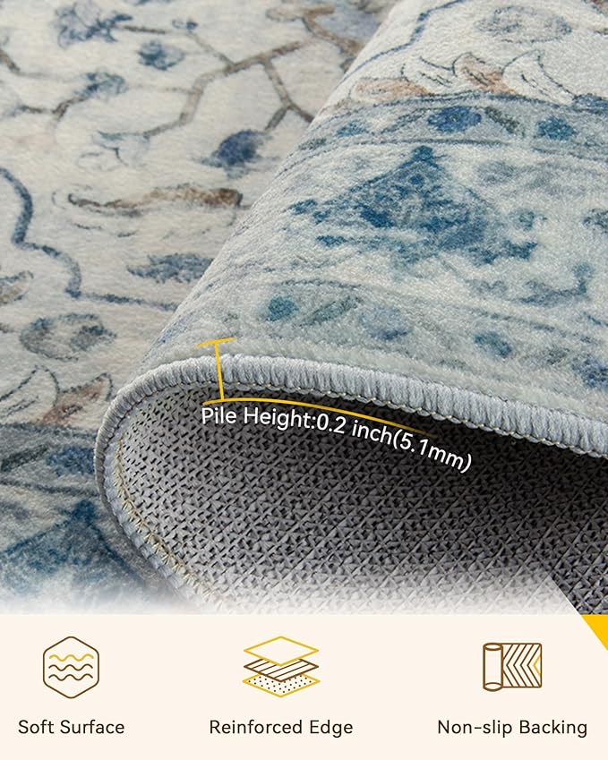 Area Rugs 3'x7' Runner Rug Non Slip Washable - Image 4