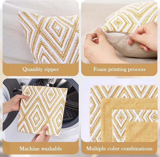 HPUK Decorative Throw Pillow Covers Set of 4 Couch Pillows Accent Cushion Cover - Image 4