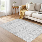 Nakagishi 4x6 Area Rugs Living Room: Washable Boho Large Neutral Soft Farmhouse - Image 6