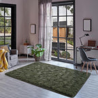 Goideal Fluffy Rug for Bedroom Living Room, 3x5 Olive Green Area Rugs, Faux Fur - Image 5