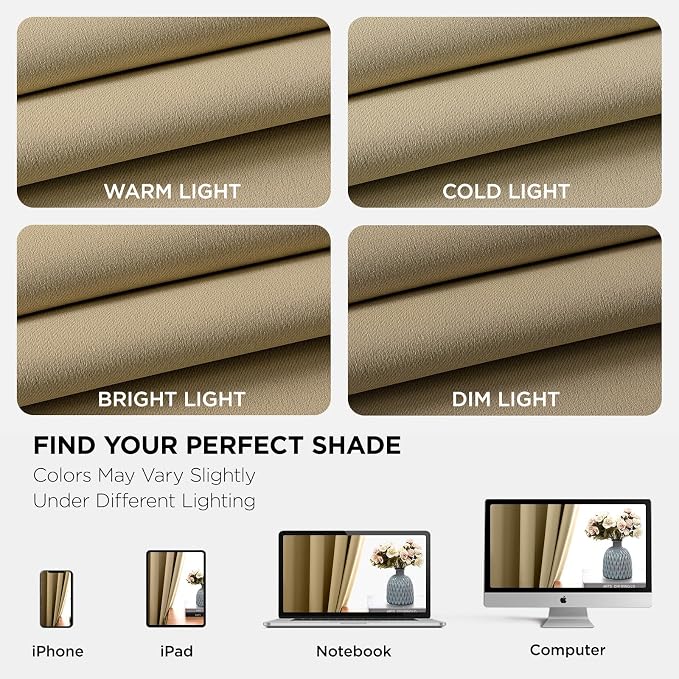 Joydeco Blackout Curtains 120 Inch Length 2 Panels Set, Thermal Insulated Long - Image 8
