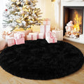 3'x3' Black Round Rug for Bedroom, Ultra Soft Fluffy Circle Rug for Kids Girls by Quntue
