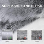 Grey Fluffy Rug for Bedroom, Cozy Shaggy Fuzzy Plush Floor Carpet for Nursery - Image 5