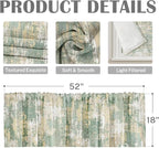 Emvency 4 Pack Valances Window Treatments, Abstract Sage Rustic Vintage Drapes - Image 3