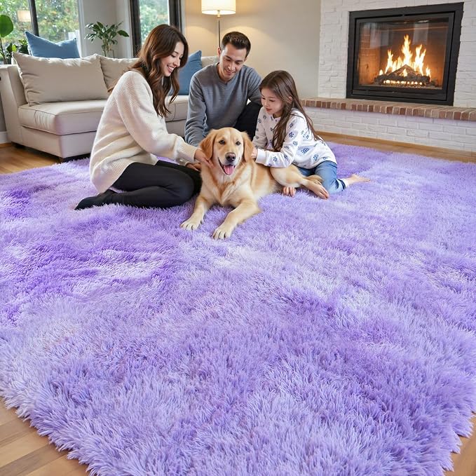 Area Rugs 10x14 Living Room, Shaggy Carpet Soft Plush Furry Bedside Rug Large - Image 3