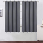 LEMOMO Grey Blackout Curtains 52 x 63 Inch/Gray Curtains Set of 2 Panels/Room by Lemomo