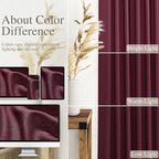 Nanspring Burgundy Linen 112 Inch Curtains - Image 3