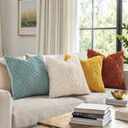 decorUhome Summer Throw Pillow Covers 18x18 Inch Set of 2, Soft Plush Faux Wool - Image 3
