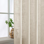 MIULEE Cream Linen Curtains 45 Inch Length 2 Panels - Image 5