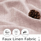 Blush Pink Valances for Windows, Light Filtering Faux Linen Textured Small - Image 2
