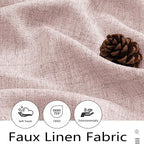 Blush Pink Valances for Windows, Light Filtering Faux Linen Textured Small - Image 2