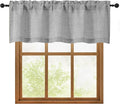 OWENIE Grey Valances for Windows 1 Pcs 18 Inch Length, Light Filtering Textured by OWENIE